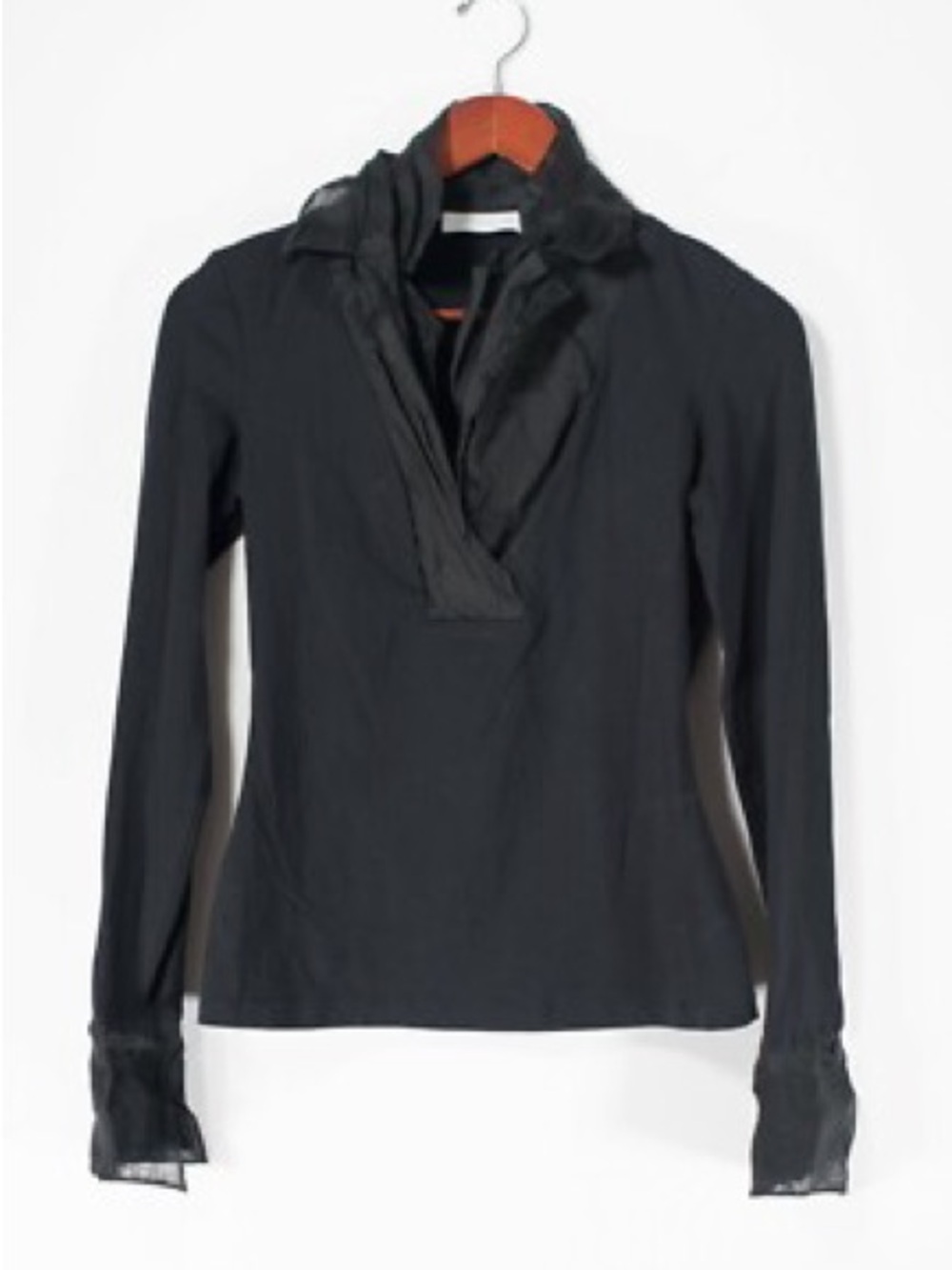 ANNE FONTAINE Elga Black Shirt Blouse Pullover Size 10